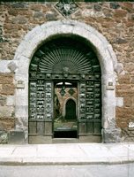 The oak door dates from circa 1600