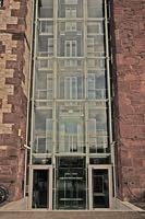 The modernistic glass atrium