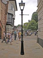 The lamp post at the entrance to St Martin's Lane