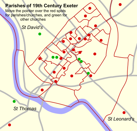 St Leonards Exeter Map Exeter Memories - Parish Map For Exeter