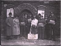 The Mayoress, poses with helpers with the gifts for prisoners of war