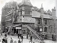 The front of the Victoria Hall after the fire in 1919