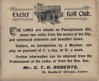 A card promoting the golf links - circa 1905.