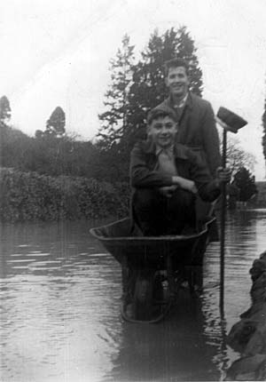 Mike in a barrow during a flood