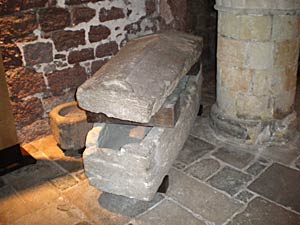 The coffin in St Nicholas Priory