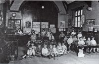 A class of children in the school