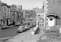 George's Meeting House on the right, and the White Hart Hotel in the early 1960s