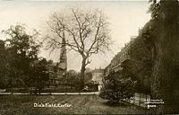 Postcard of Dix's Field towards the Congregational Church.