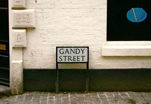 The Gandy Street sign