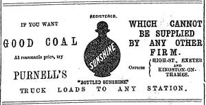 Purnell advert with the bottle logo