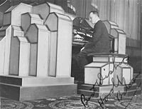 The Wurlitzer organ with Harold Balaam.