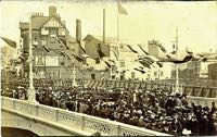 A joyous crowd gathered for the opening of the bridge in 1905