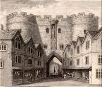 The Eastgate before houses were cleared during the Civil War