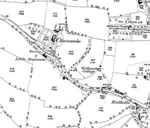 Map showing Haccombe House in Redhills