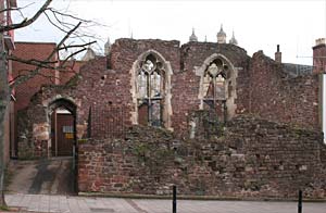 Bombed remains of the Hall of the Vicar's Choral