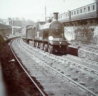A train working up the bank from St David's Station into Queen Street Station.