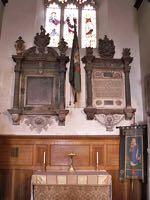 xThe altar with two memorials above