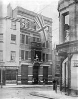 The Fore Street entrance decorated for Queen Victoria's Diamond Jubilee
