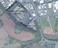 This aerial view shows Matford Livestock Market