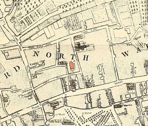 Map showing position of theatre