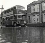 Bus ploughs through flood