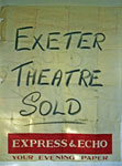 The Express and Echo placard announcing the theatre as sold