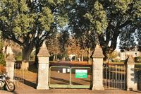 The main gate into Bury Meadow
