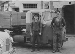 Thomas Brown (left) and his Scammell