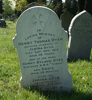 Henry Ryland's memorial at Higher Cemetery.