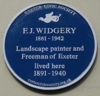 A plaque commemorating Widgery in Queen Street