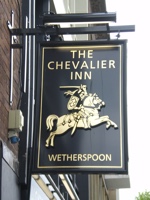 The Wetherspoons sign for the new Chevalier Inn