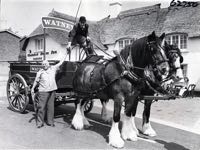 A Watneys dray delivers to the Thatch