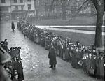 Potato queue in Cathedral Yard 1917