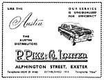 Advert for Pikes Garage