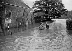 Boating in Station Road, Exwick
