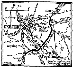 Map of Exeter by-pass