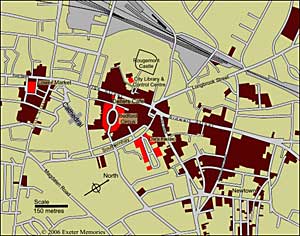 Map of the Exeter blitz