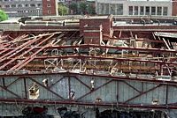 The roof of the ABC during the demolition.