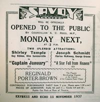 Advert for the opening in 1936.