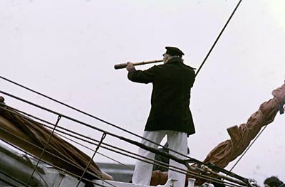 Captain Baines spies a sail